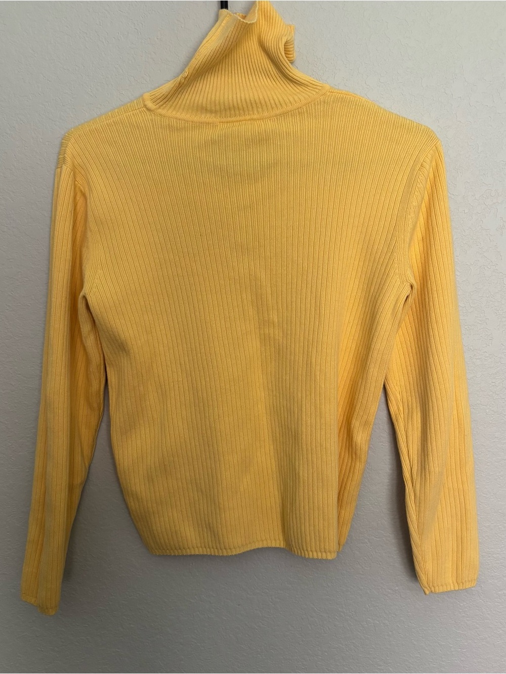 Talbots Yellow Ribbed Turtleneck Sweater - Picture 2 of 3